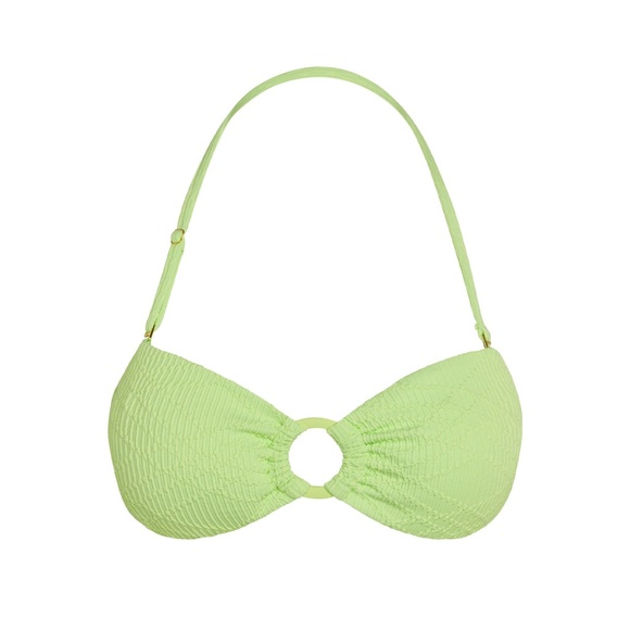 NWT Monday Swimwear Costa Rica Bandeau Top in Honeydew Summer Plaid - Size S - Picture 2 of 7